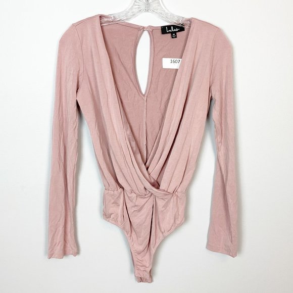 Lulu's | wrap front long sleeve bodysuit medium - Picture 1 of 7